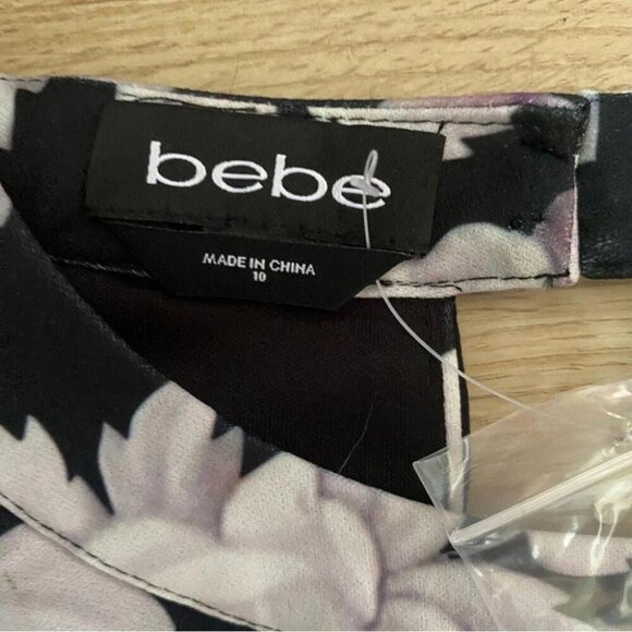 Mini Dress Bebe Floral Lace Cold Shoulder Romantic Grunge - Picture 8 of 16